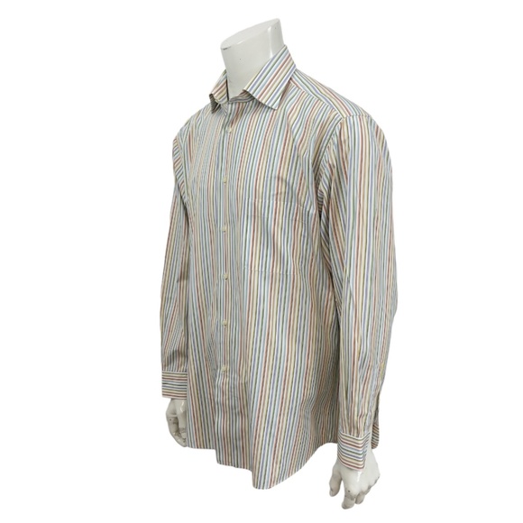 ST. CROIX Luxury Dress Shirt Made In Italy Multi Colored Striped Men's XL - Picture 1 of 9